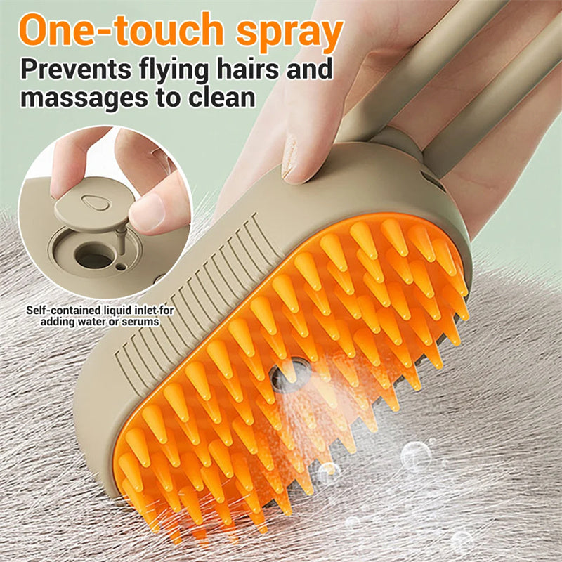 Brosse à vapeur pour chat, brosse à vapeur pour chien 3 en 1, Spray électrique, brosses à poils de chat pour Massage, peigne de toilettage pour animaux de compagnie, peignes d'épilation, produits pour animaux de compagnie