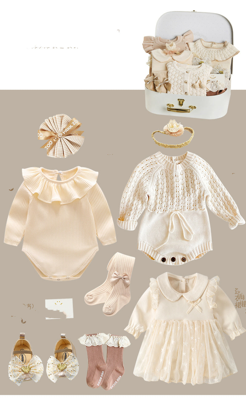 Coffret cadeau nouveau-né costume printemps et été fille bébé cadeau pleine lune