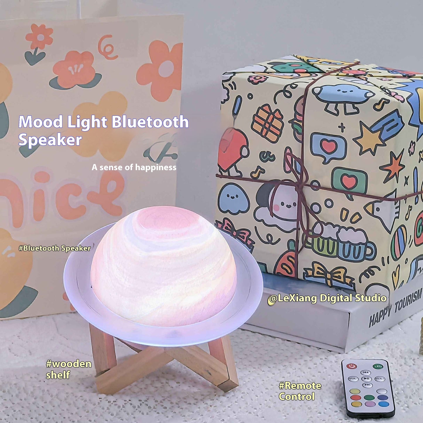 Star Ring Dream Bluetooth Speaker Desktop Decoration Small Night Lamp