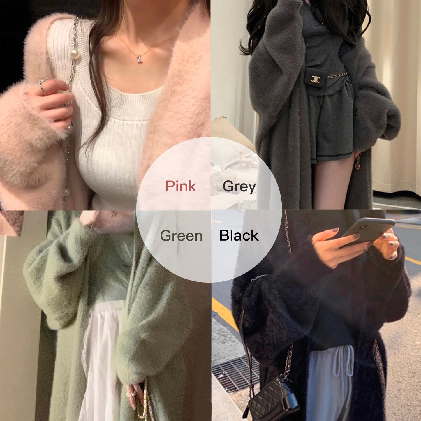 Manteau cardigan en fourrure à capuche pour femme, vêtements de printemps, épais, doux, long, tricoté, vêtements faits à la main, tenue tricotée à la main du jour