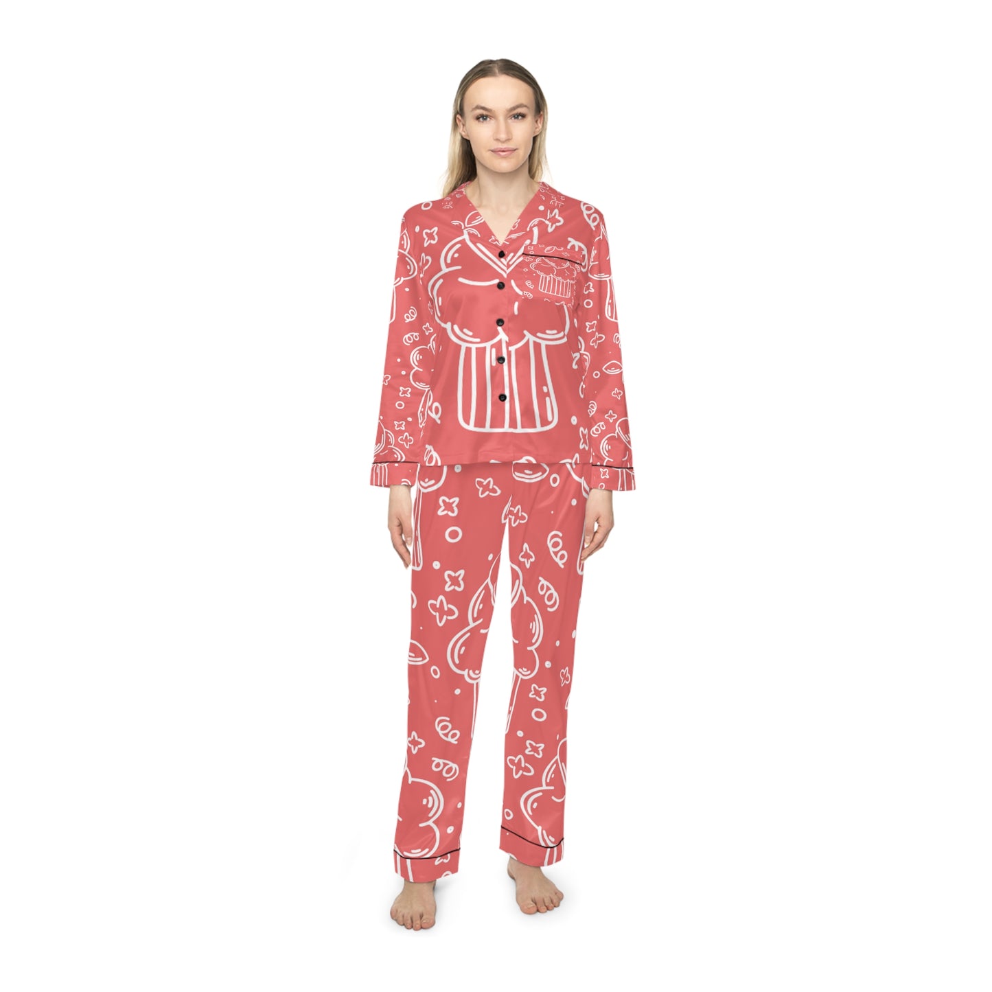 Doodle Pancake - Pyjama en satin pour femme Inovax