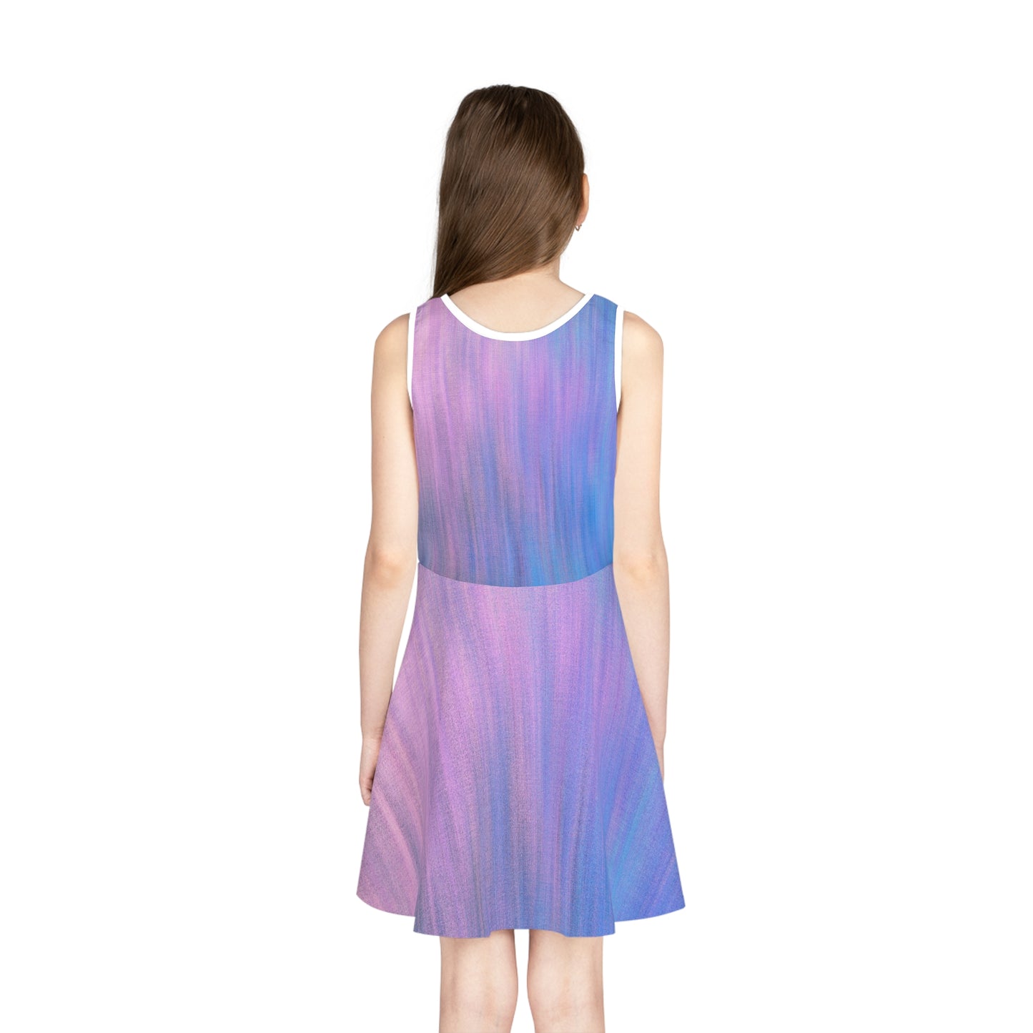 Azul y Morado Metálico - Vestido de verano sin mangas para niña Inovax