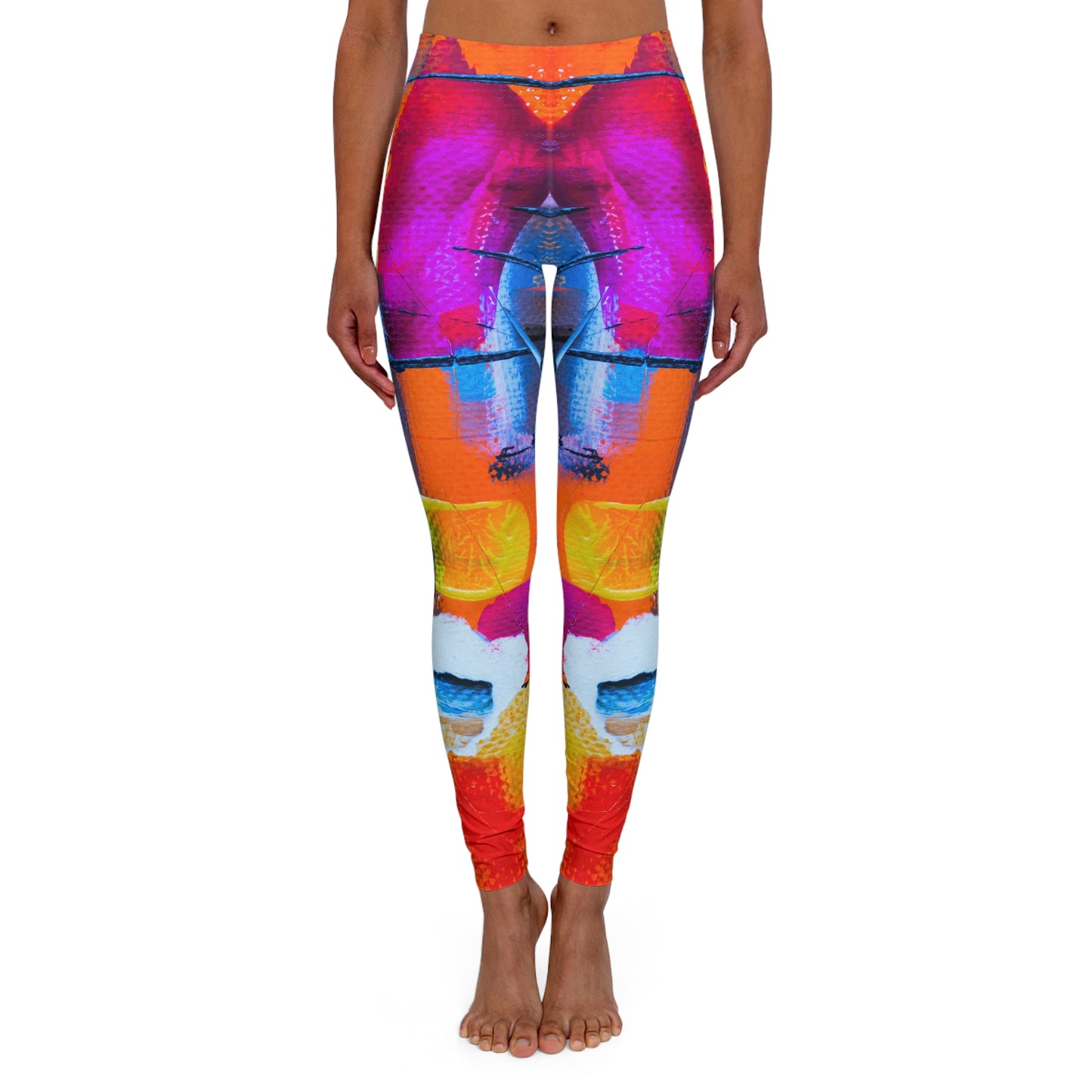 Colores cuadrados - Leggings de spandex para mujer Inovax