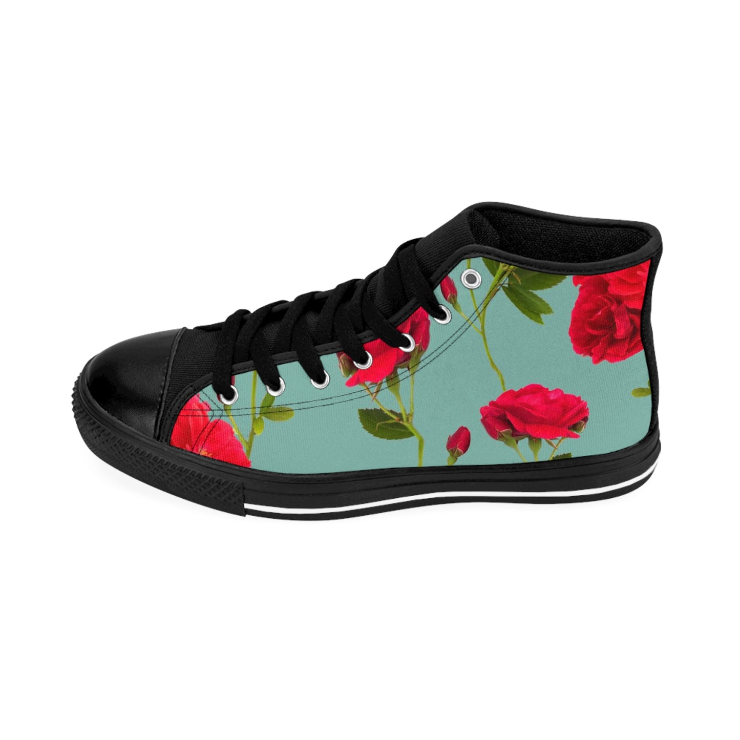 Red Flowers and blue - Inovax Women's Classic Sneakers