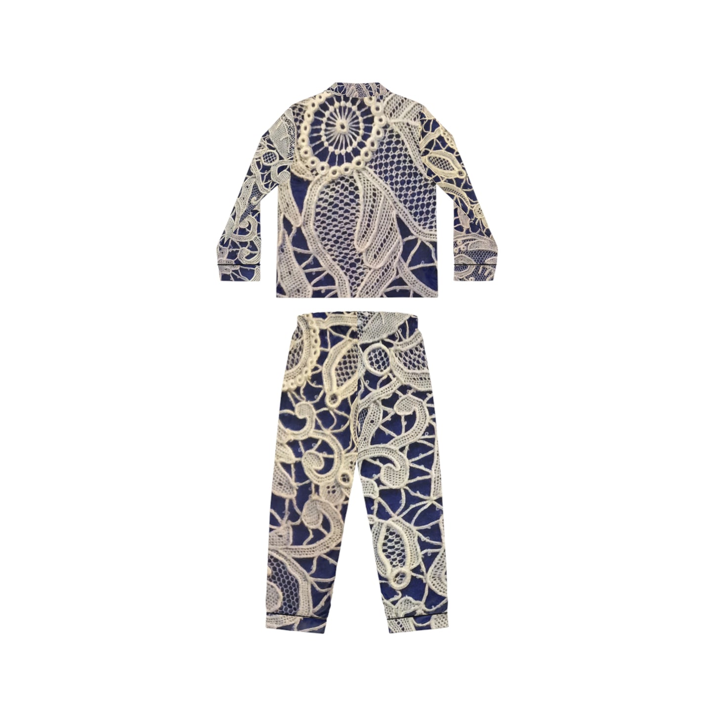 Golden and Blue - Inovax Women's Satin Pajamas