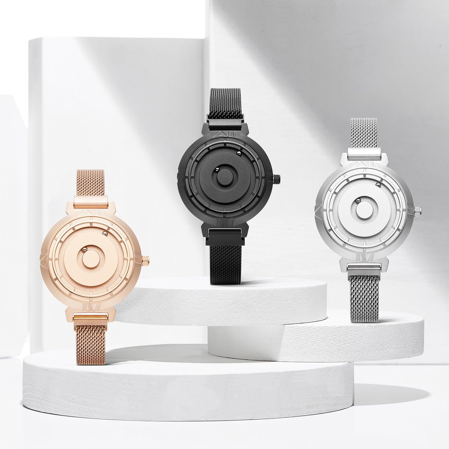 Montre à Quartz magnétique pour femmes, perles roulantes sans verre