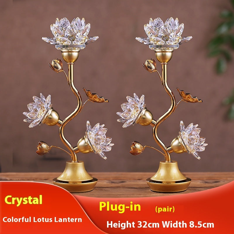 Colorful Lotus Plug-in Three Products Colored Glaze Led Pilot Lamp