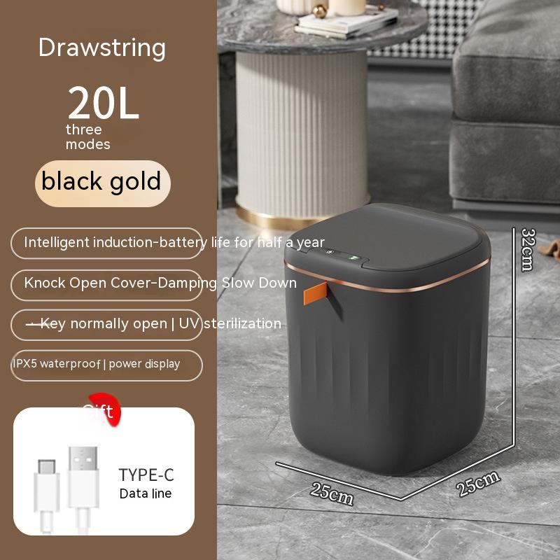 Poubelle intelligente avec couvercle pour chambre à coucher et salon, boîte de rangement de cuisine, poubelle à induction, petite boîte de voiture, poubelle intelligente automatique Smart Trash Bin