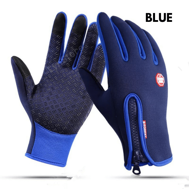 Guantes de invierno con pantalla táctil para montar en motocicleta, guantes deportivos impermeables deslizantes con forro polar