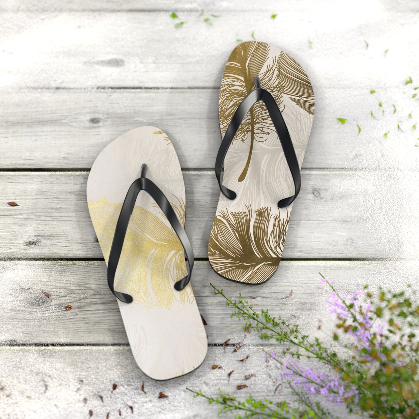 Golden Feathers - Inovax Flip Flops