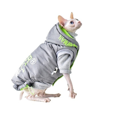 Ropa para gatos sin pelo con abrigo de invierno