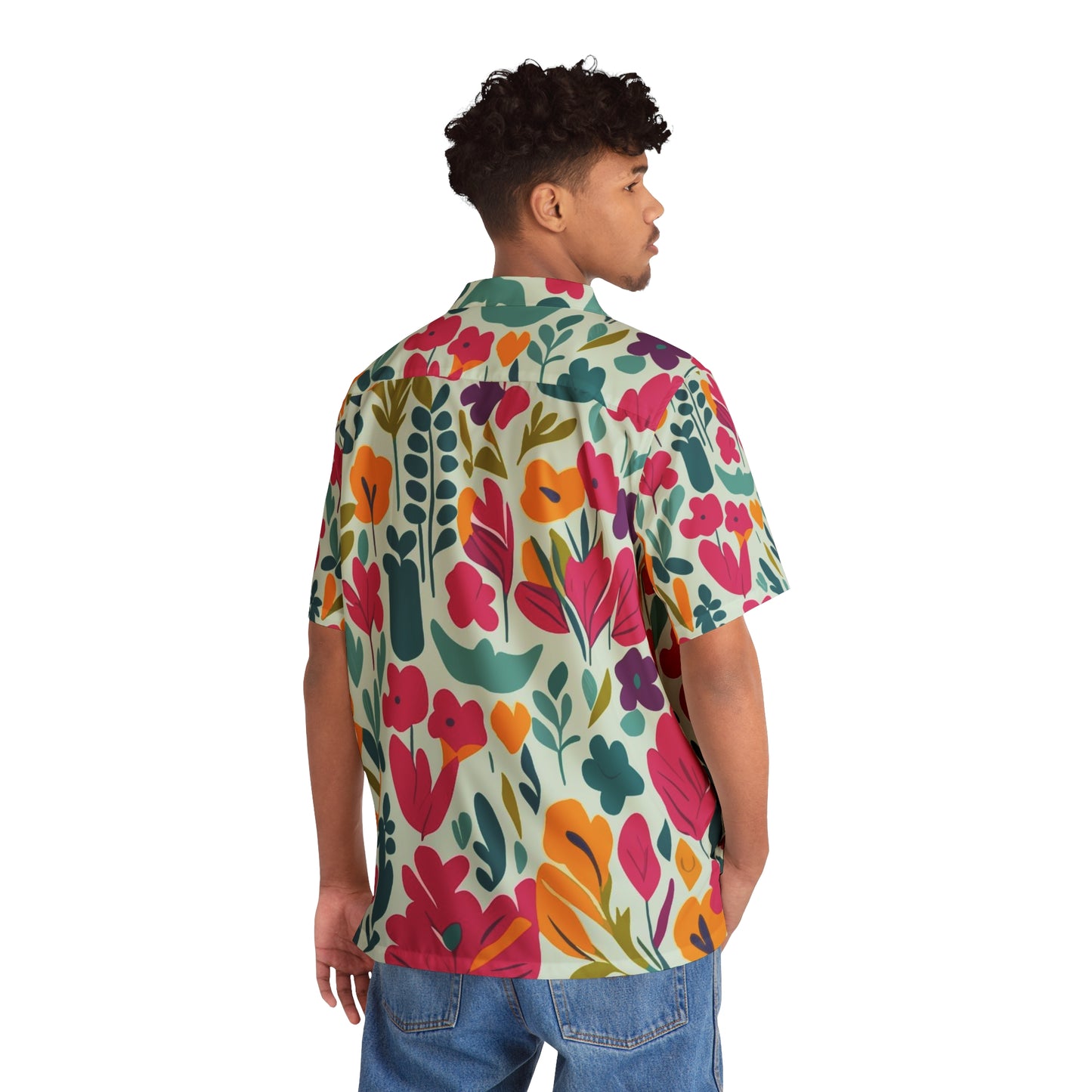 Flores claras - Camisa hawaiana de hombre Inovax