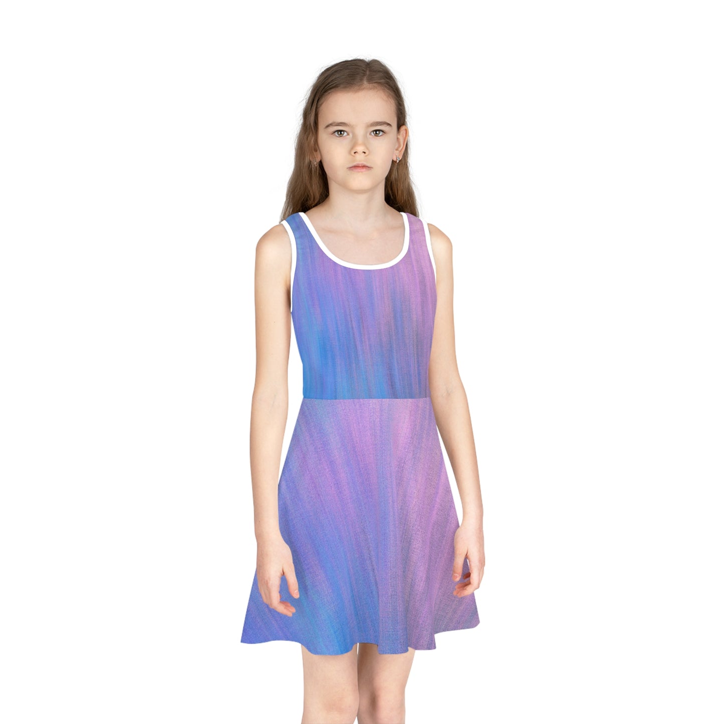 Azul y Morado Metálico - Vestido de verano sin mangas para niña Inovax