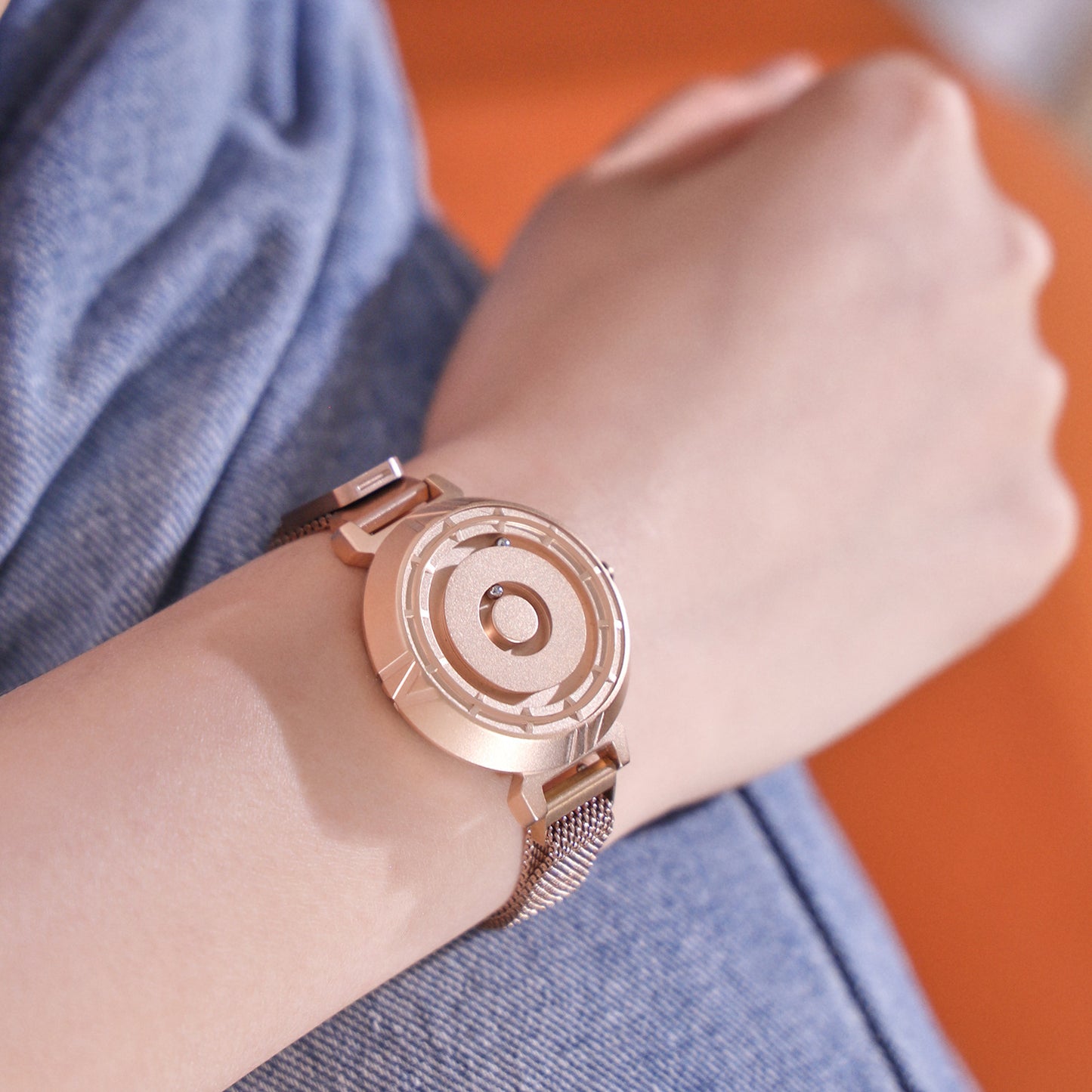 Montre à Quartz magnétique pour femmes, perles roulantes sans verre