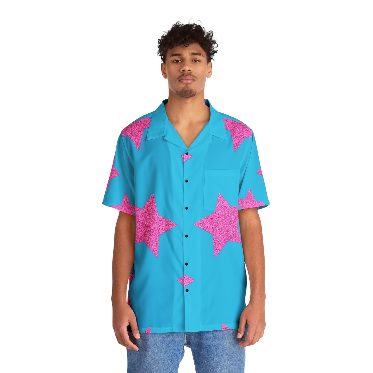 Étoiles roses - Chemise hawaïenne pour hommes Inovax