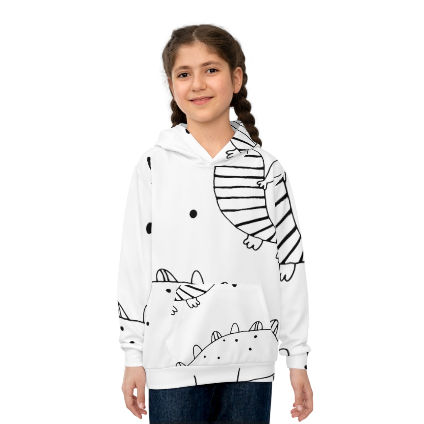 Doodle Dinosours - Sudadera con capucha infantil Inovax