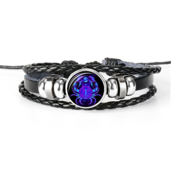 Pulsera de constelación del zodiaco Pulsera de diseño trenzado para hombres, mujeres y niños