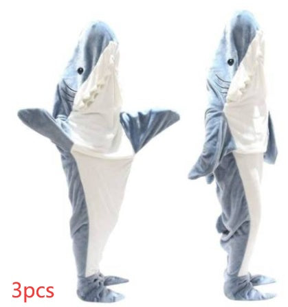 Dessin animé requin sac de couchage pyjamas bureau sieste requin couverture Karakal haute qualité tissu sirène châle couverture pour enfants