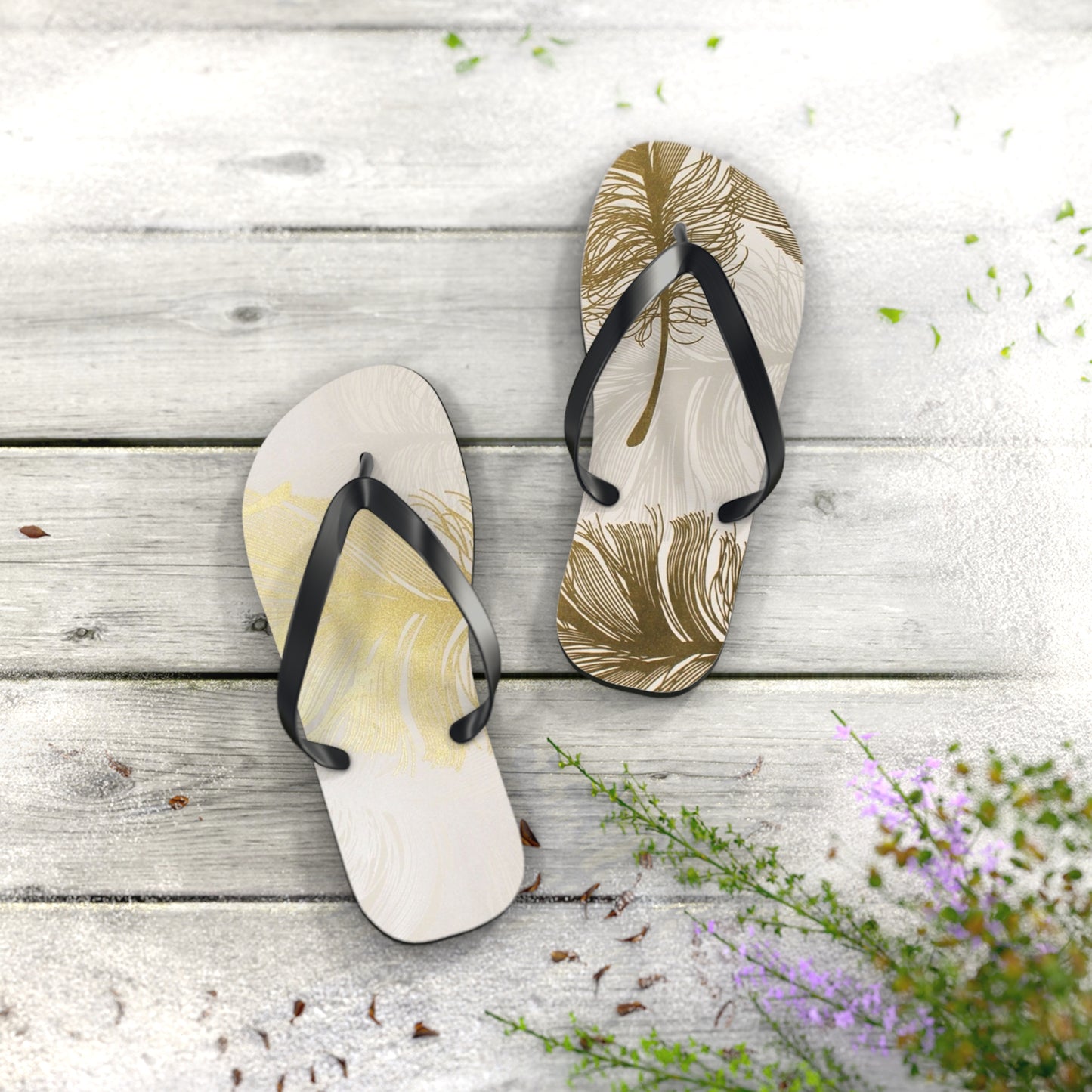 Golden Feathers - Inovax Flip Flops