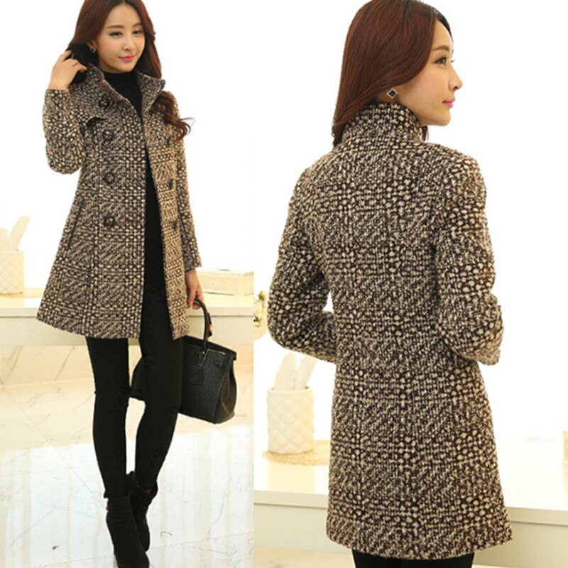 Fashion Thick Plaid woolen coat women's clothing