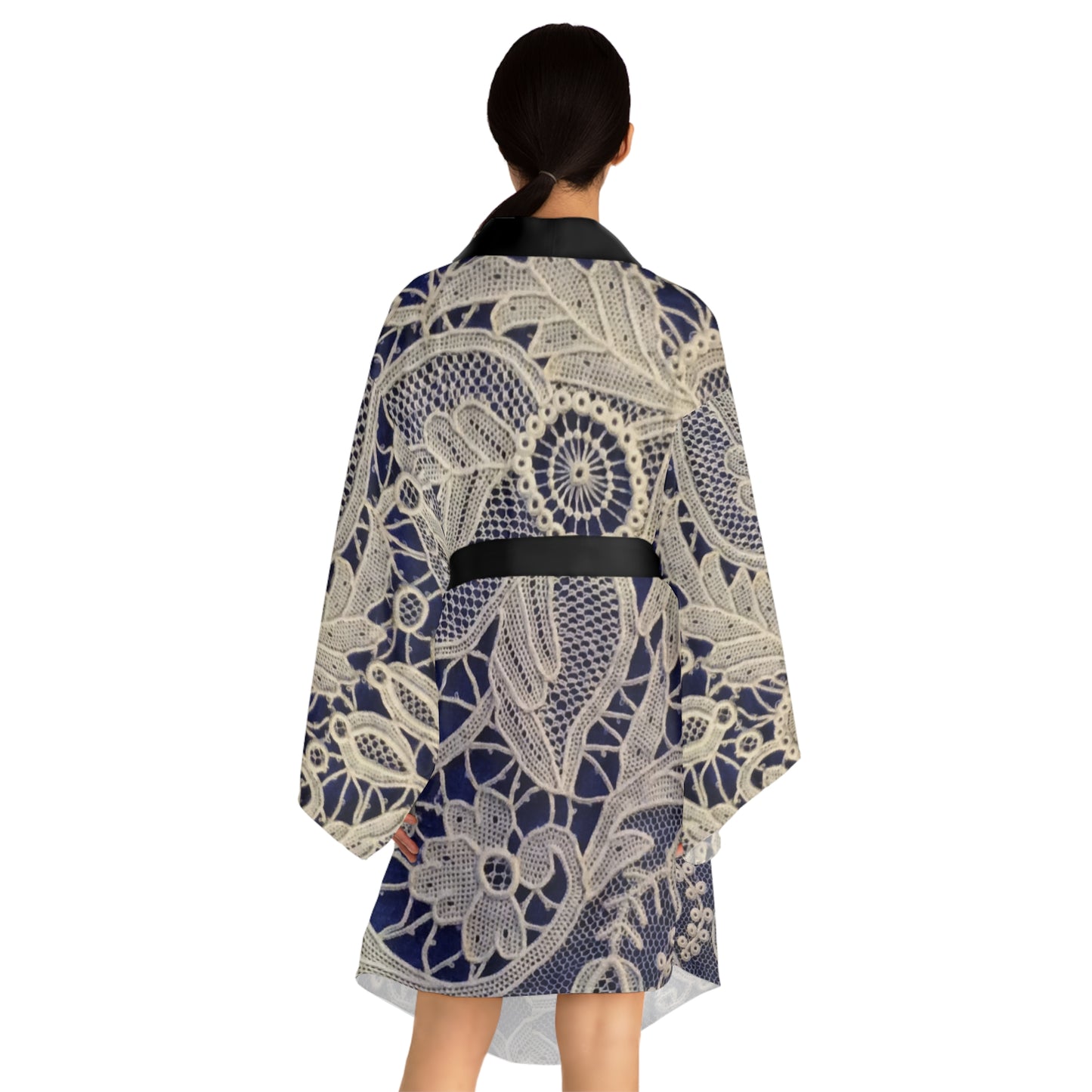 Doré et bleu - Robe kimono à manches longues Inovax