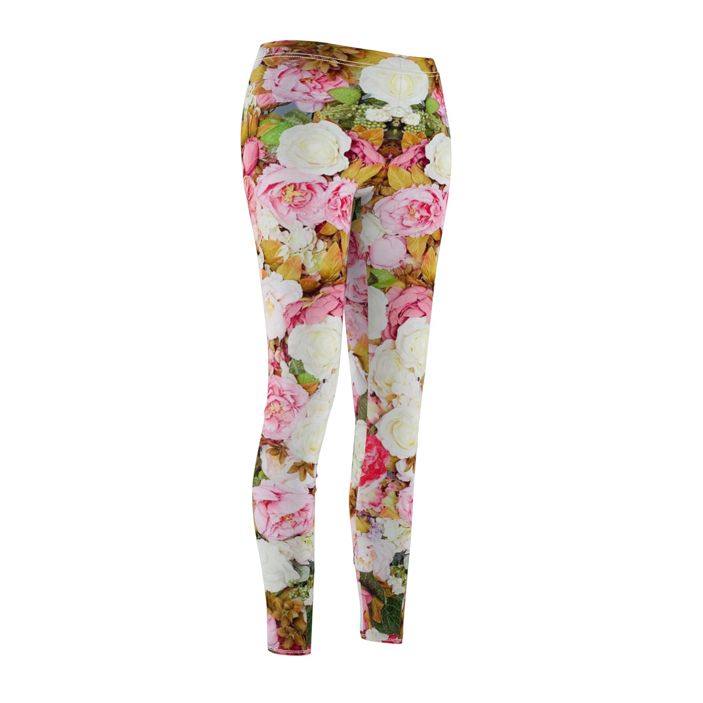 Fleurs roses - Legging décontracté coupé-cousu Inovax pour femme