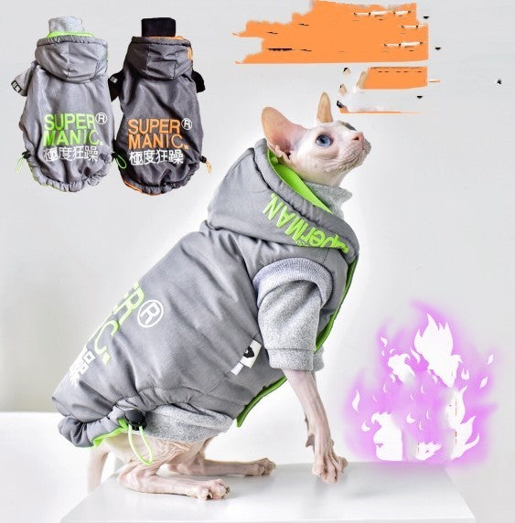 Ropa para gatos sin pelo con abrigo de invierno