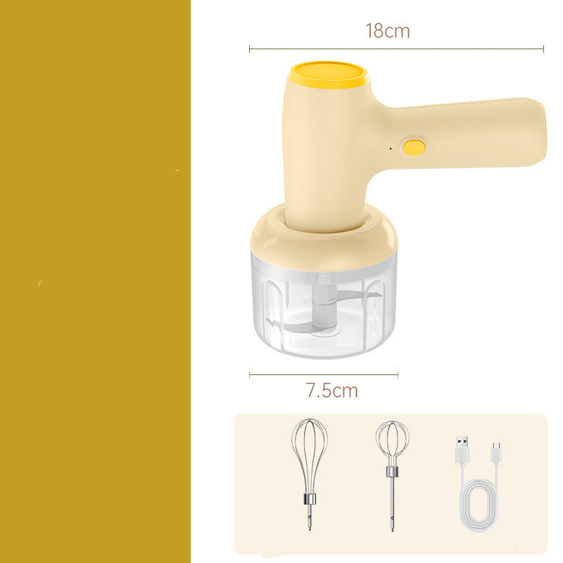 Picadora de ajo eléctrica 2 en 1, recargable por USB, triturador de carne, Chile, jengibre, utensilios de cocina multiusos de mano