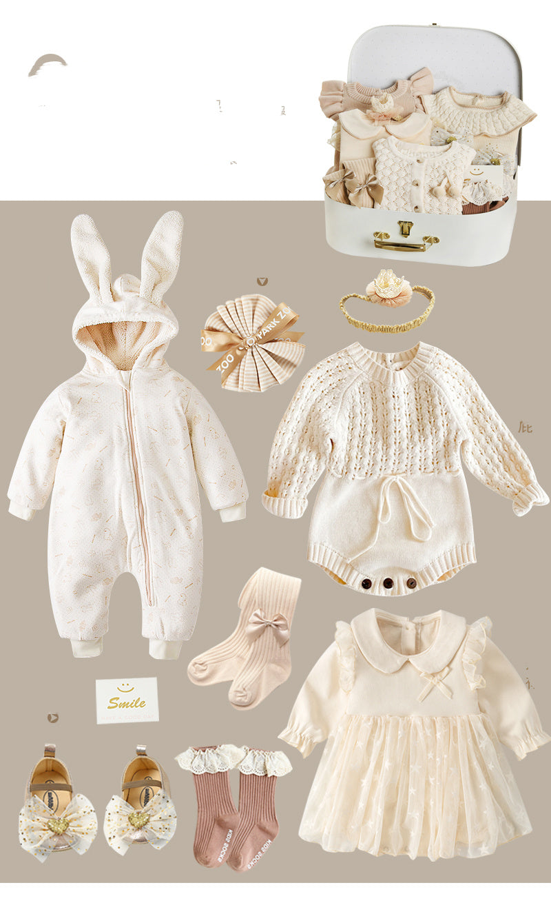 Coffret cadeau nouveau-né costume printemps et été fille bébé cadeau pleine lune