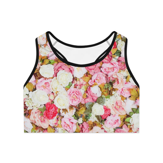 Pink Flowers - Inovax Sports Bra