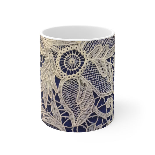 Dorado y Azul - Taza de Cerámica Inovax 11oz