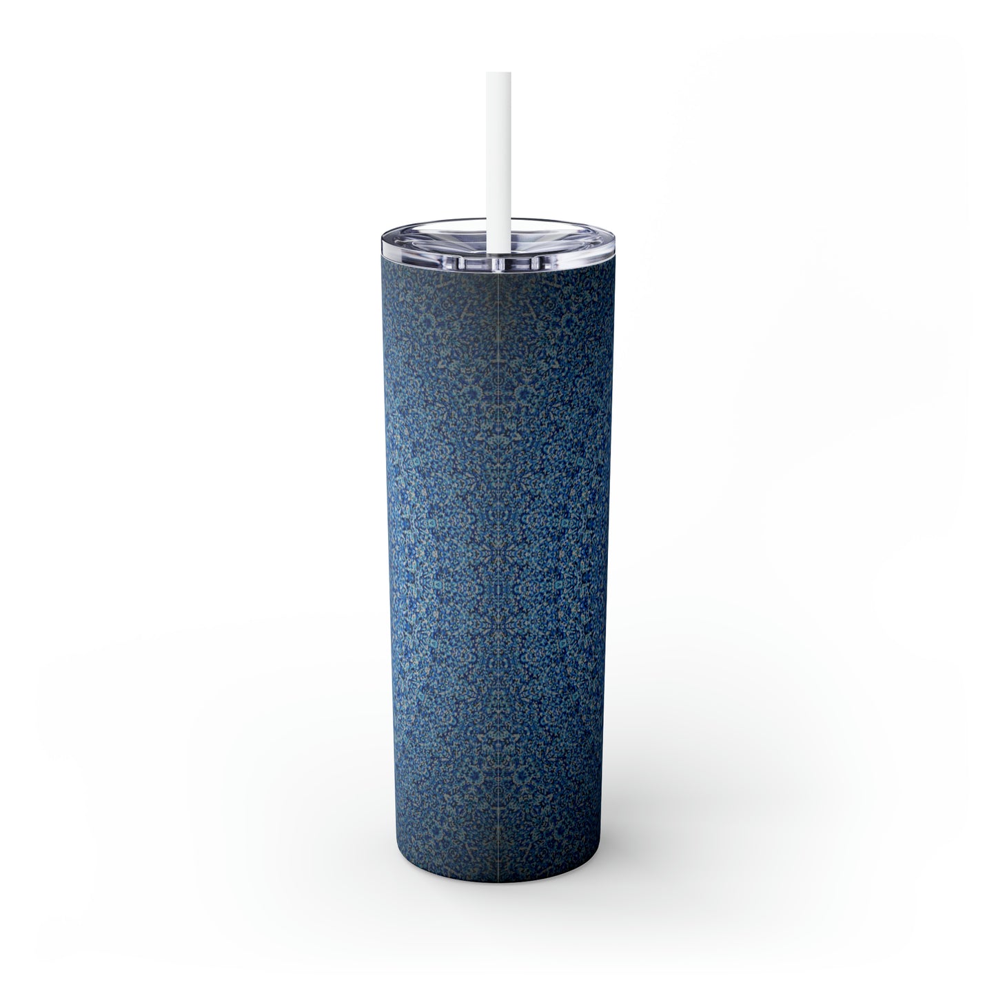 Blue Mandala - Inovax Maars® Skinny Tumbler with Straw 20oz