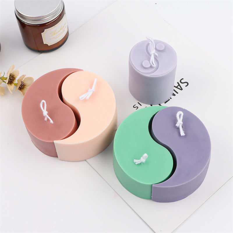 Moule à bougie cylindrique en silicone Gossip DIY Creative Home Aromatherapy Gypsum Decoration