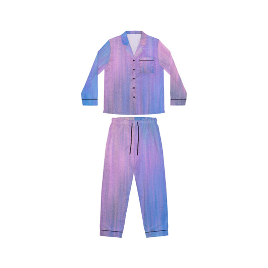 Bleu et violet métallisé - Pyjama en satin pour femme Inovax