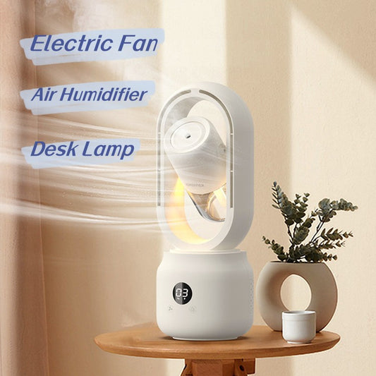 Summer Water Cooled Spray Mist Electric Fan USB Rechargeable Portable Wireless Air Humidifier Bladeless Ventilator Table Fan