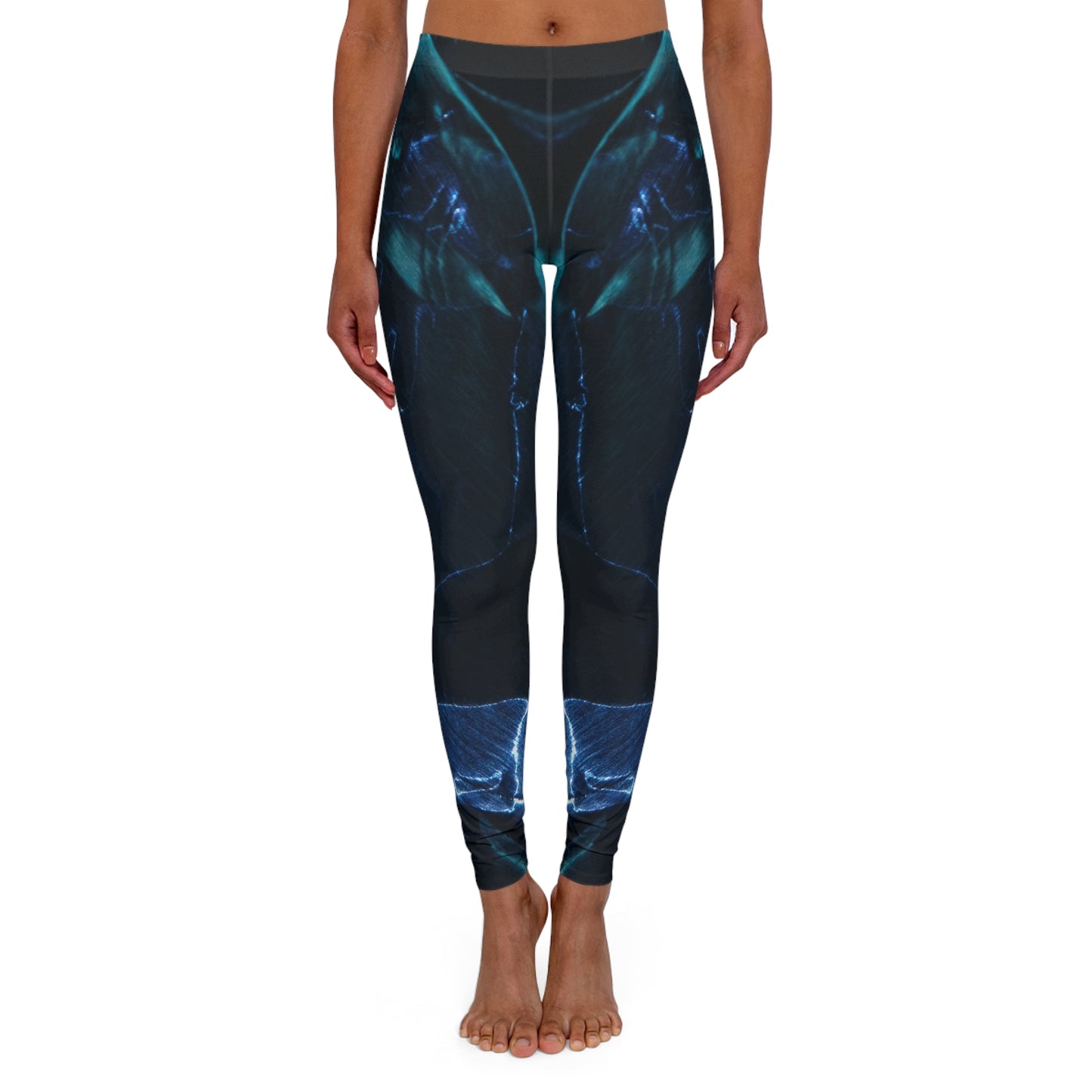 Azul Metálico - Leggings de spandex para mujer Inovax