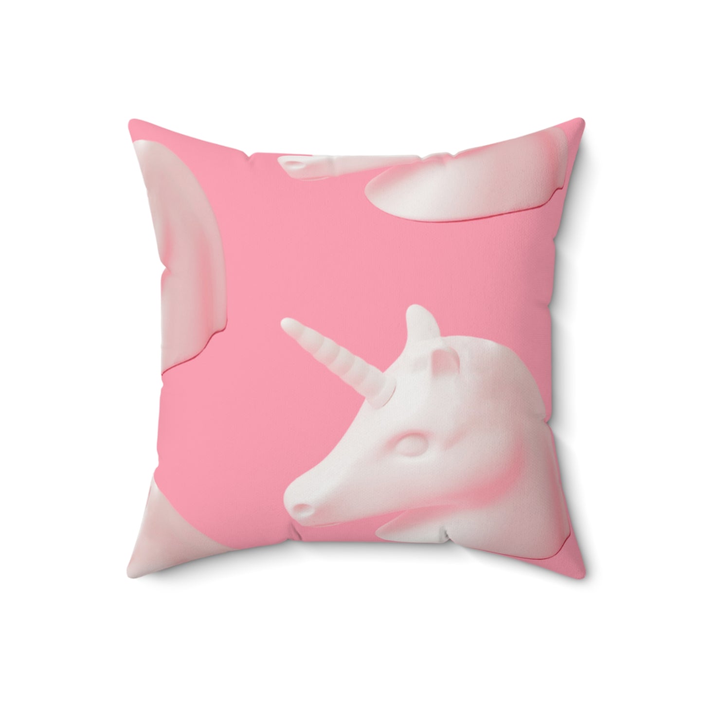 Unicornio - Almohada cuadrada de poliéster hilado Inovax