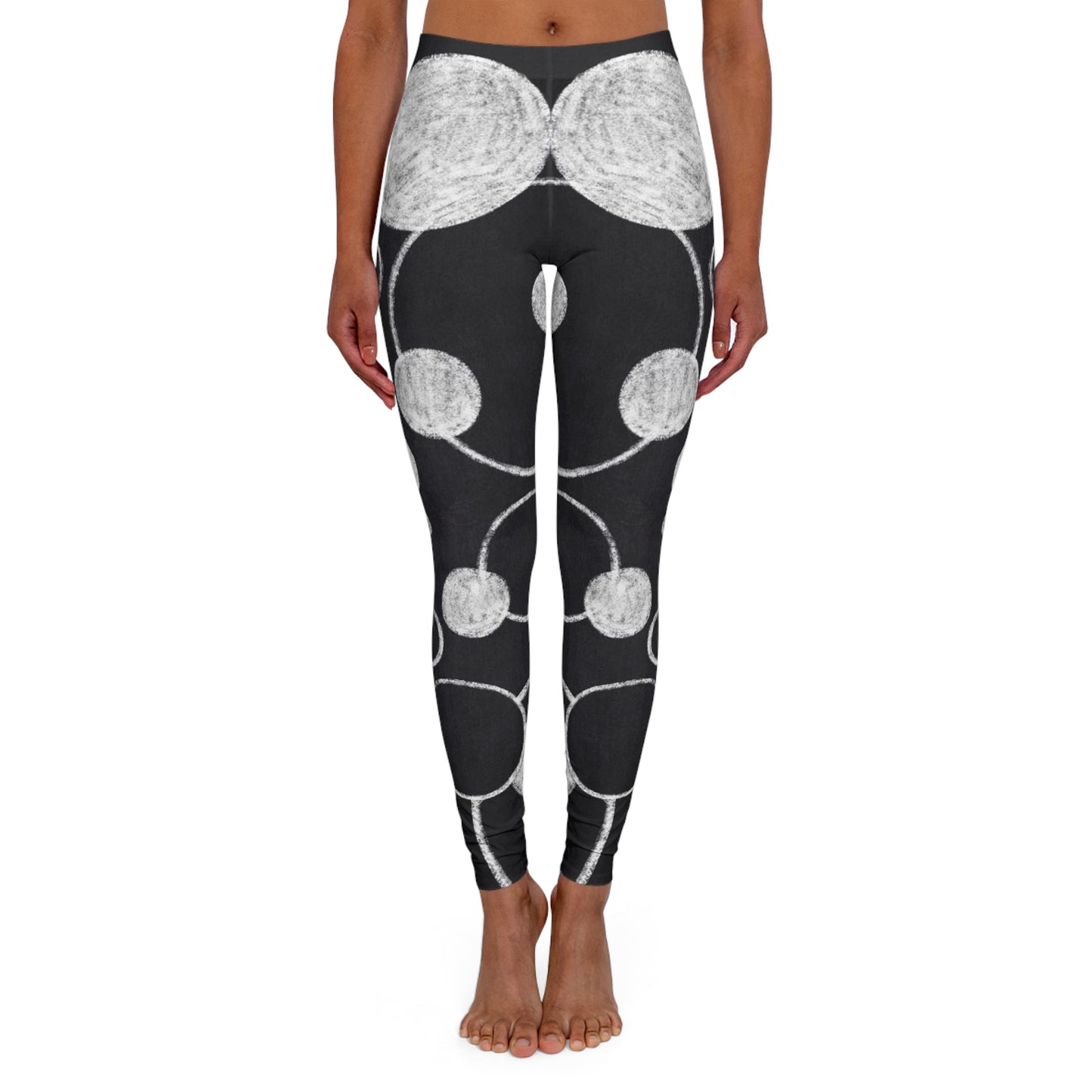 Black Dots - Inovax Women's Spandex Leggings