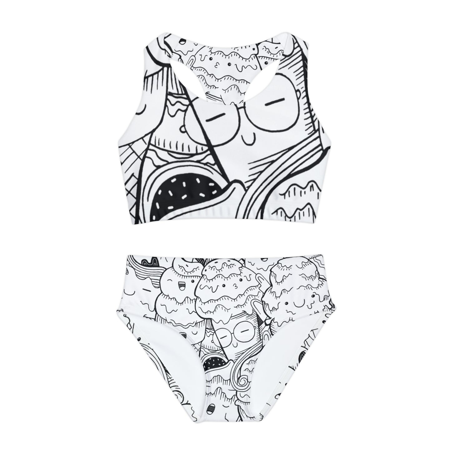 Doodle Icecream - Inovax Girls Two Piece Swimsuit