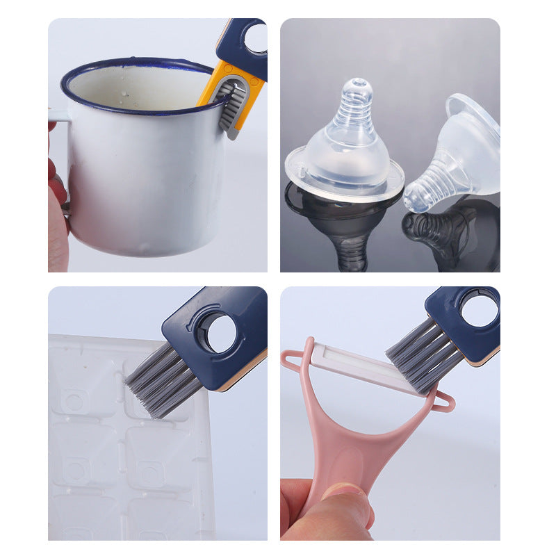 Cepillo limpiador de espacios de botellas 4 en 1, cepillos de limpieza de tazas multifuncionales, herramienta de limpieza de botellas de agua, Mini cepillo de silicona en forma de U, utensilios de cocina