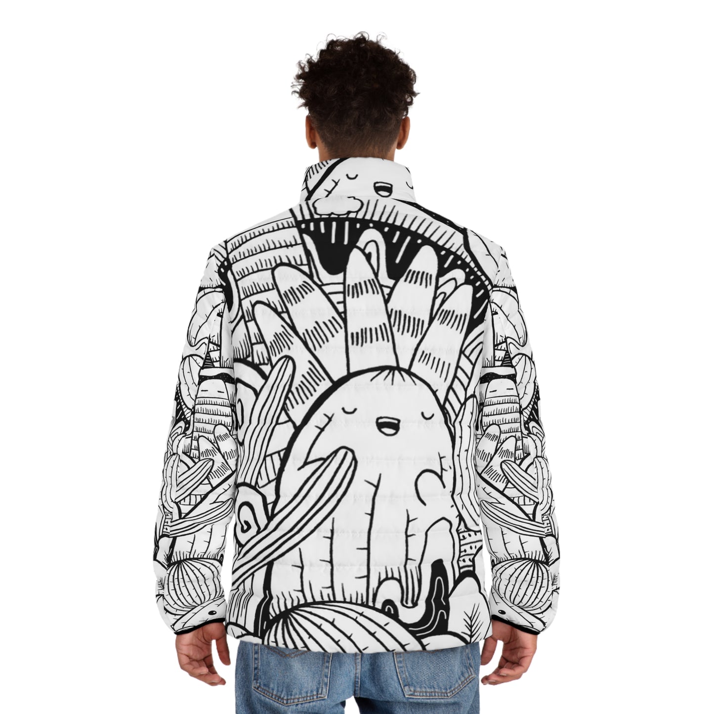 Doodle Cactus - Inovax Men's Puffer Jacket