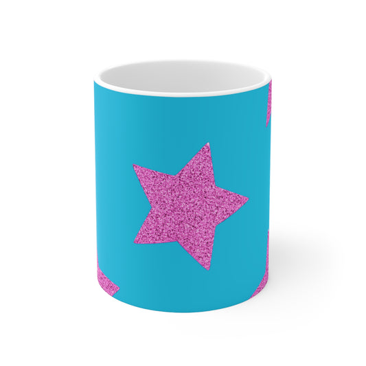 Pink Stars - Inovax Ceramic Mug 11oz