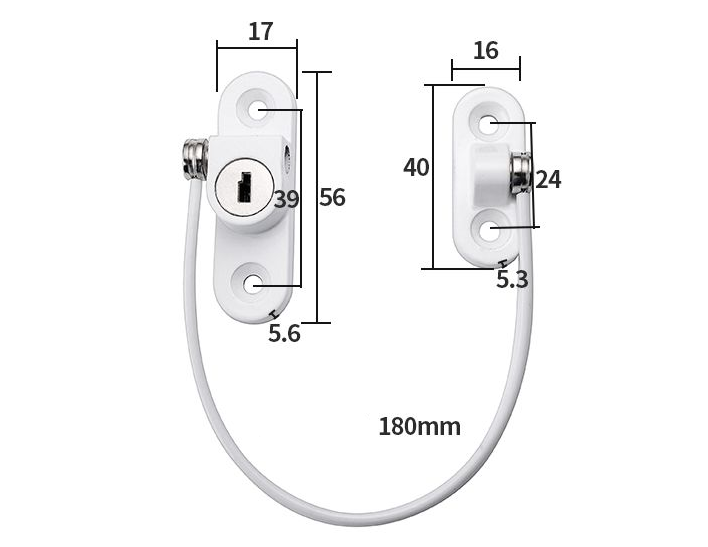 Serrure de chaîne de sécurité de fenêtre, limiteur de verrouillage de câble de fenêtre, serrure de fenêtre multifonctionnelle, garde de sécurité de porte pour la sécurité de bébé 1 pièces