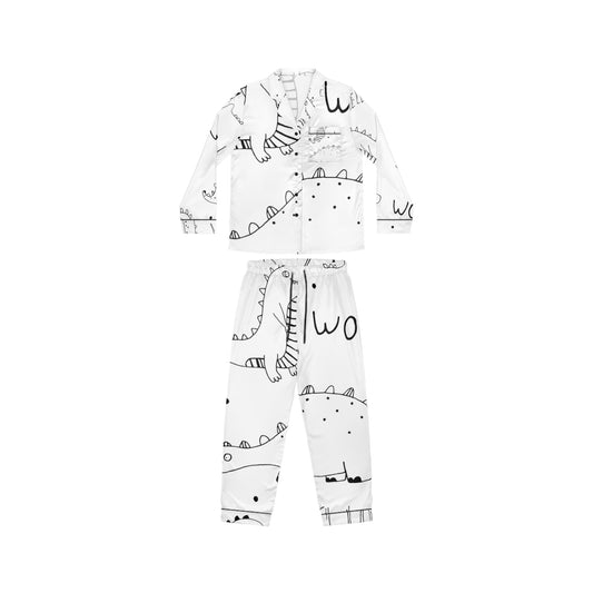 Doodle Dinosaures - Pyjama en satin Inovax pour femme