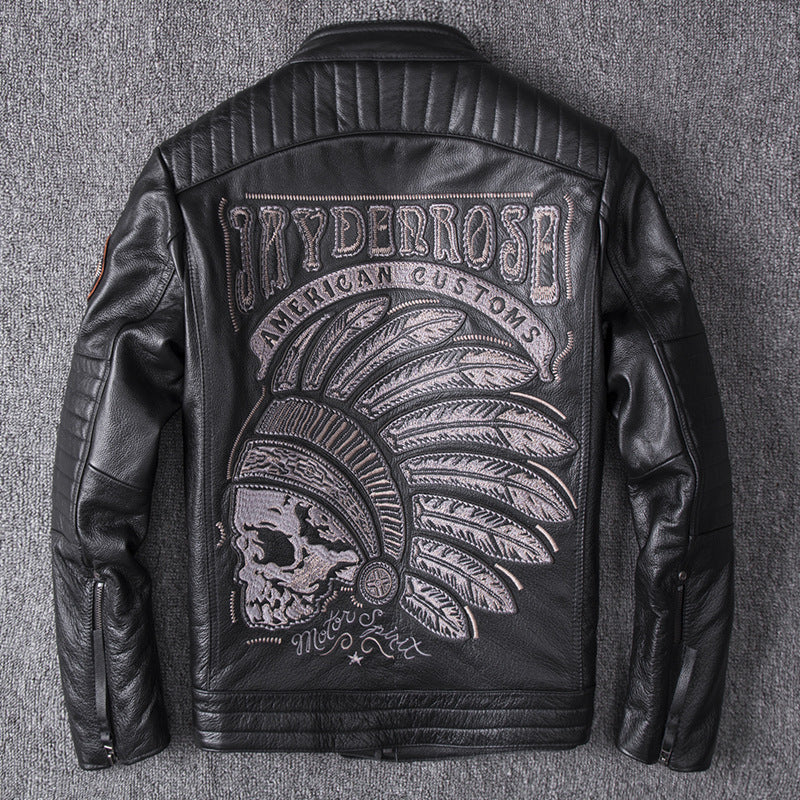 Veste de moto à col montant pour homme