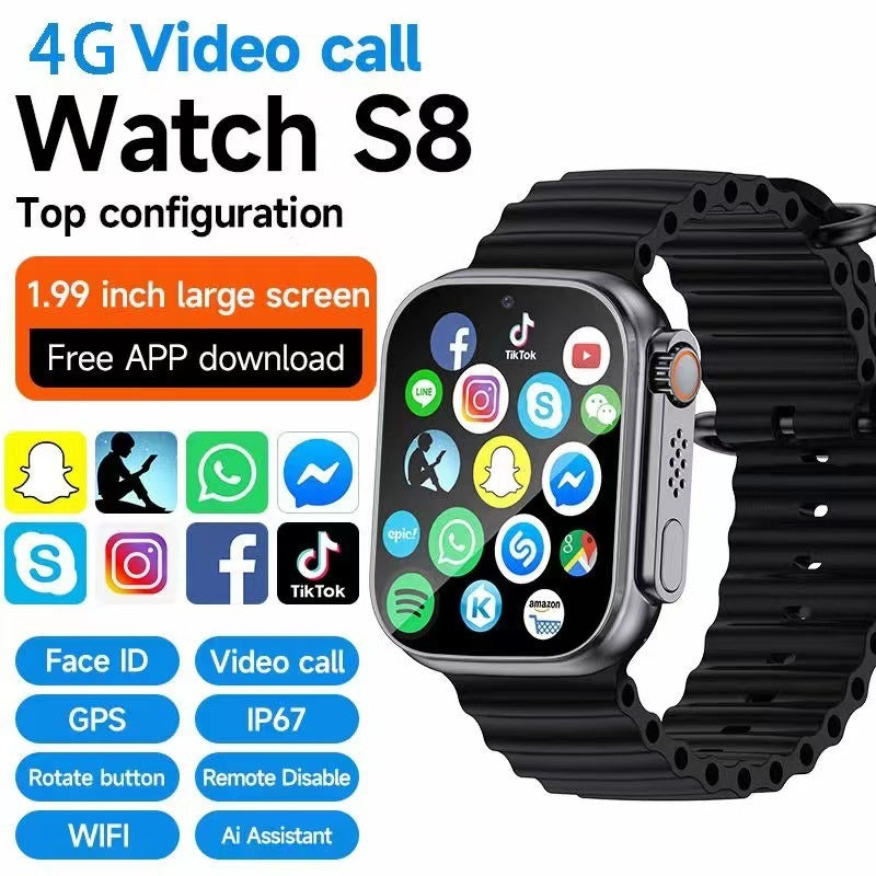 Reloj inteligente con tarjeta S8, pantalla grande de 199 pulgadas