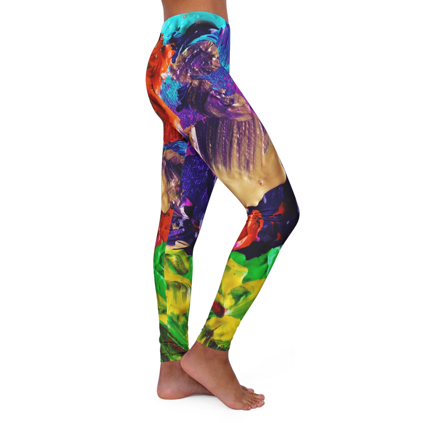 Peintures en couleur - Leggings en spandex pour femmes Inovax