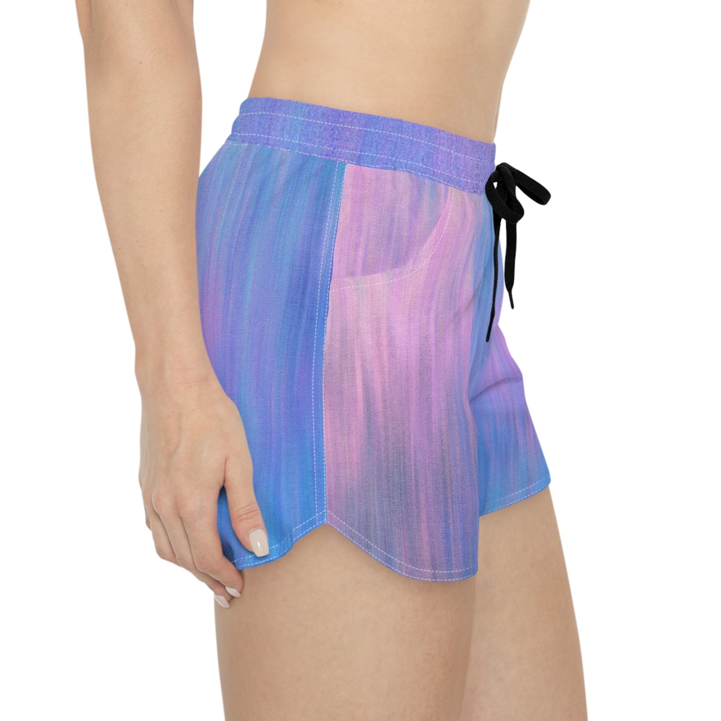 Azul y Morado Metálico - Shorts Casuales Inovax para Mujer