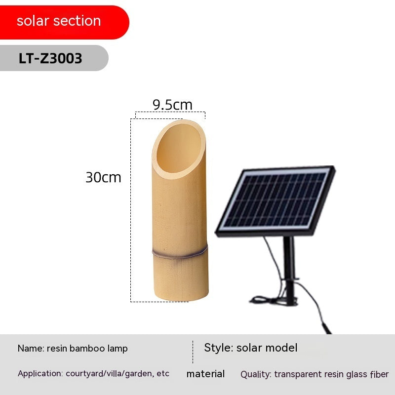 Jardín solar de la lámpara de bambú de la simulación impermeable al aire libre