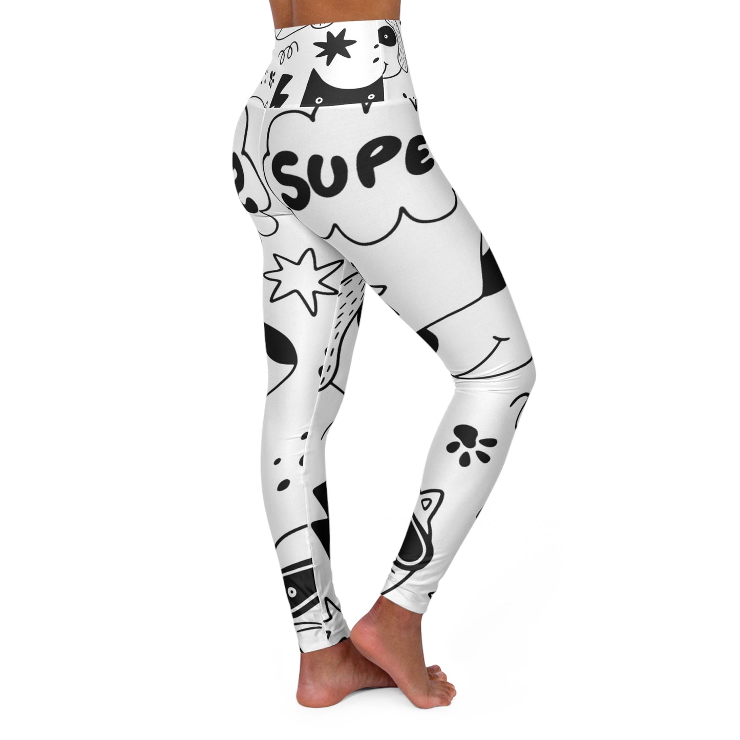 Doodle Dogs &amp; Cats - Leggings de yoga de cintura alta Inovax